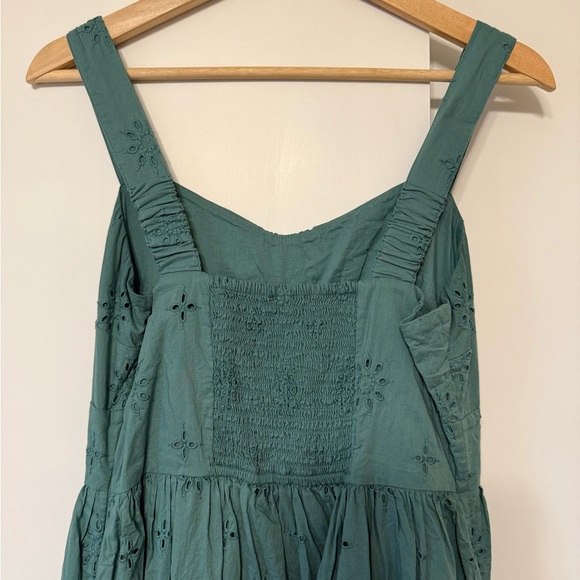J. Crew Teal Embroidered Eyelet Midi Dress - Picture 7 of 11